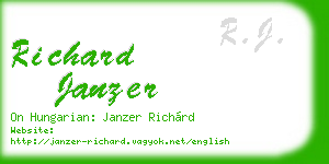 richard janzer business card